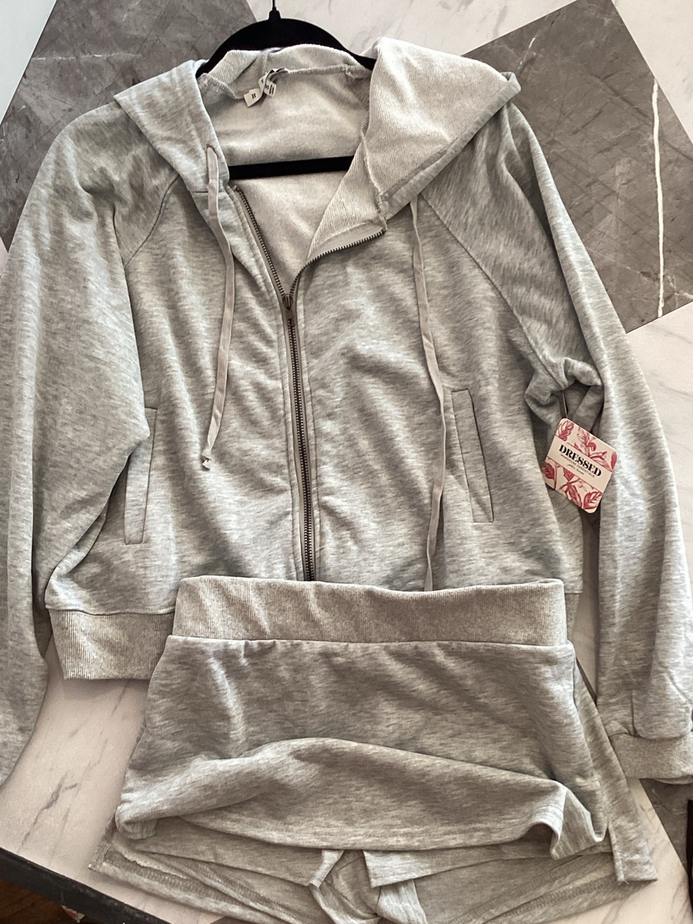 HYFVE Light Gray Hoodie Top & Skort